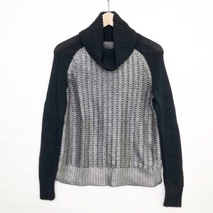 Revolve Leo & Sage Silver &  black metallic coated Cowl neck sweater
